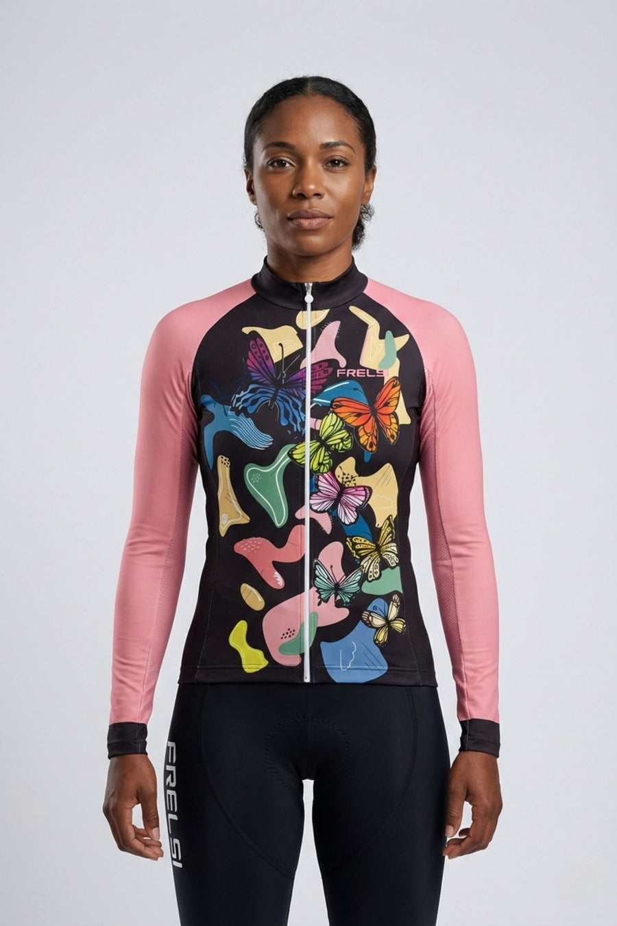 Ciclismo con mariposas | Maillot de ciclismo de manga larga para mujer