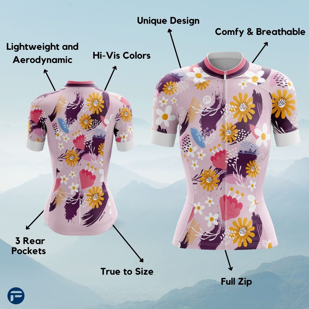 Spring Bloom | Women's Short Sleeve Cycling Jersey Facts & Features