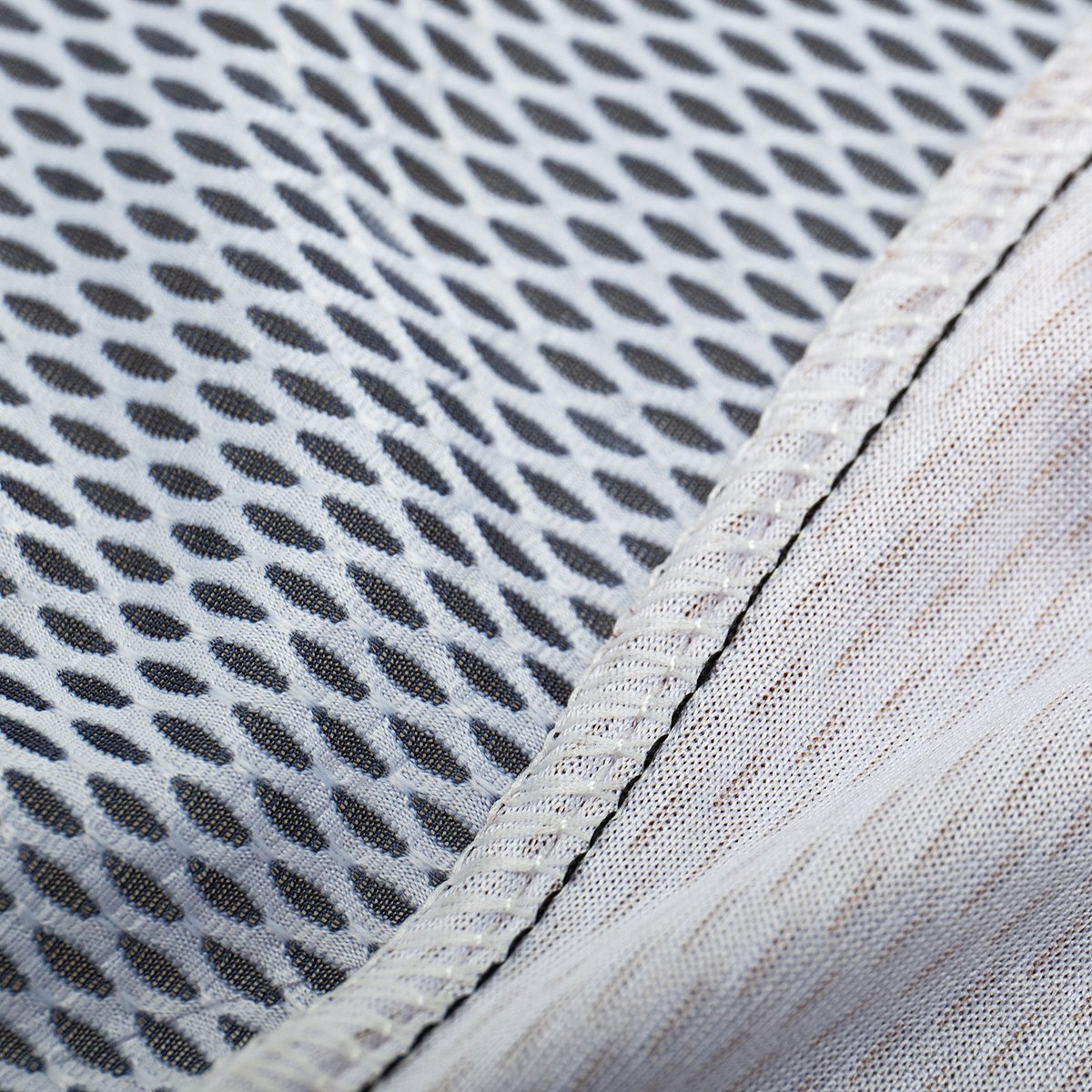 Close up on the stitches of short sleeve cycling jersey for men with many colors , called 'Thunderbolt Racer'