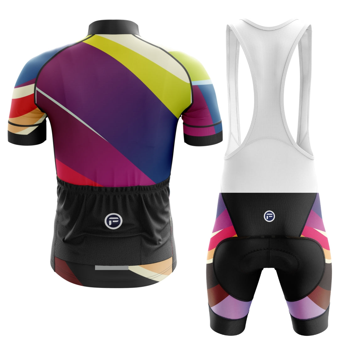 Colorful short sleeve cycling set for men with many colors , called 'Thunderbolt Racer'
