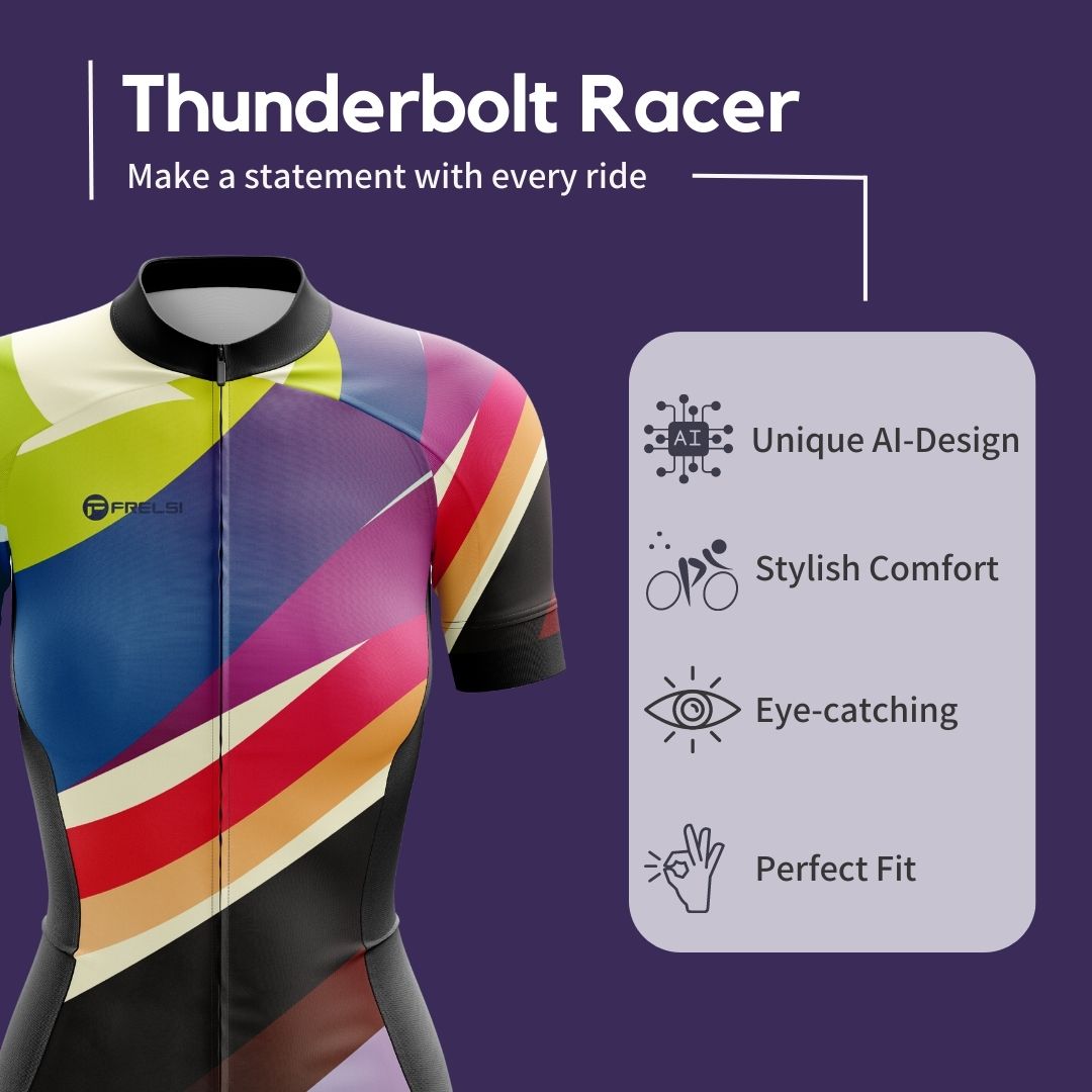 Thunderbolt Racer Women's Short Cycling Jersey Highlights