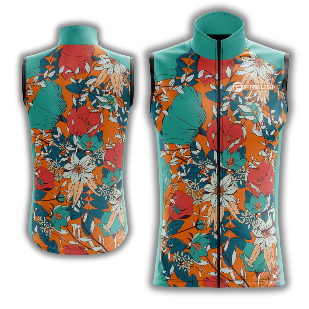 Sleeveless cycling jersey preview with colors of tropical fusion