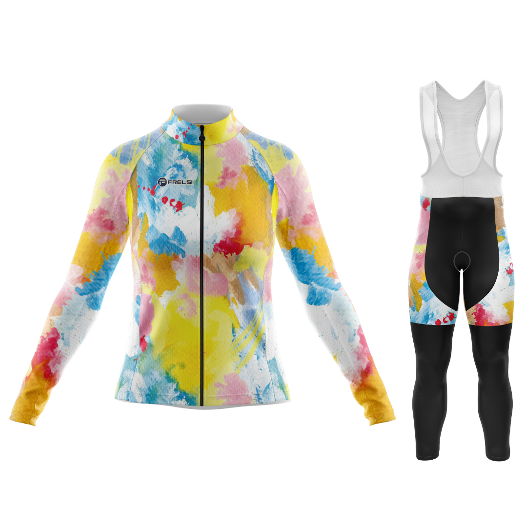Watercolor Pedal Splash | Women's Long Sleeve Cycling Set