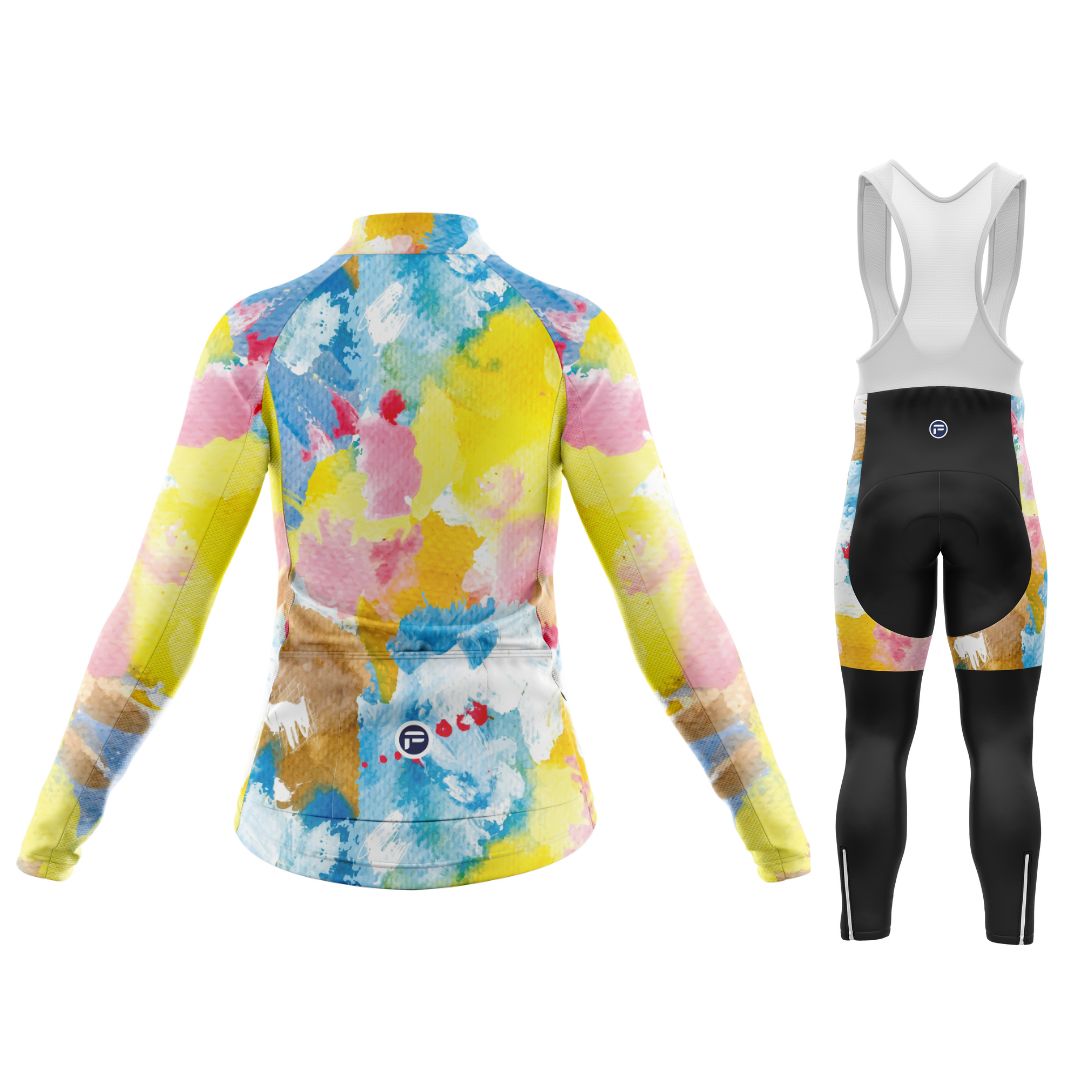 Watercolor Pedal Splash | Women's Long Sleeve Cycling Set
