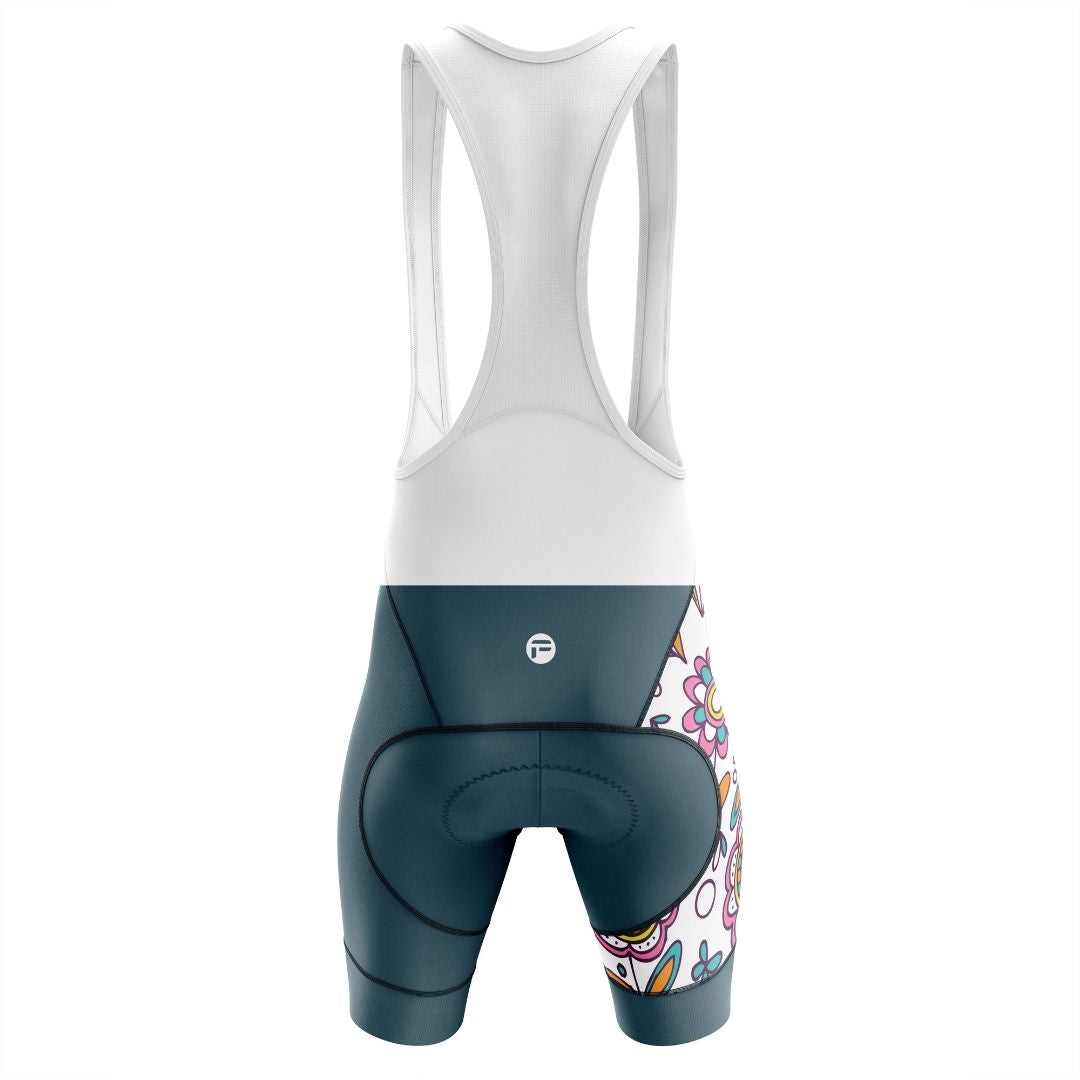 Matching cycling bib shorts from the Whimsy Blooms collection - Back Image