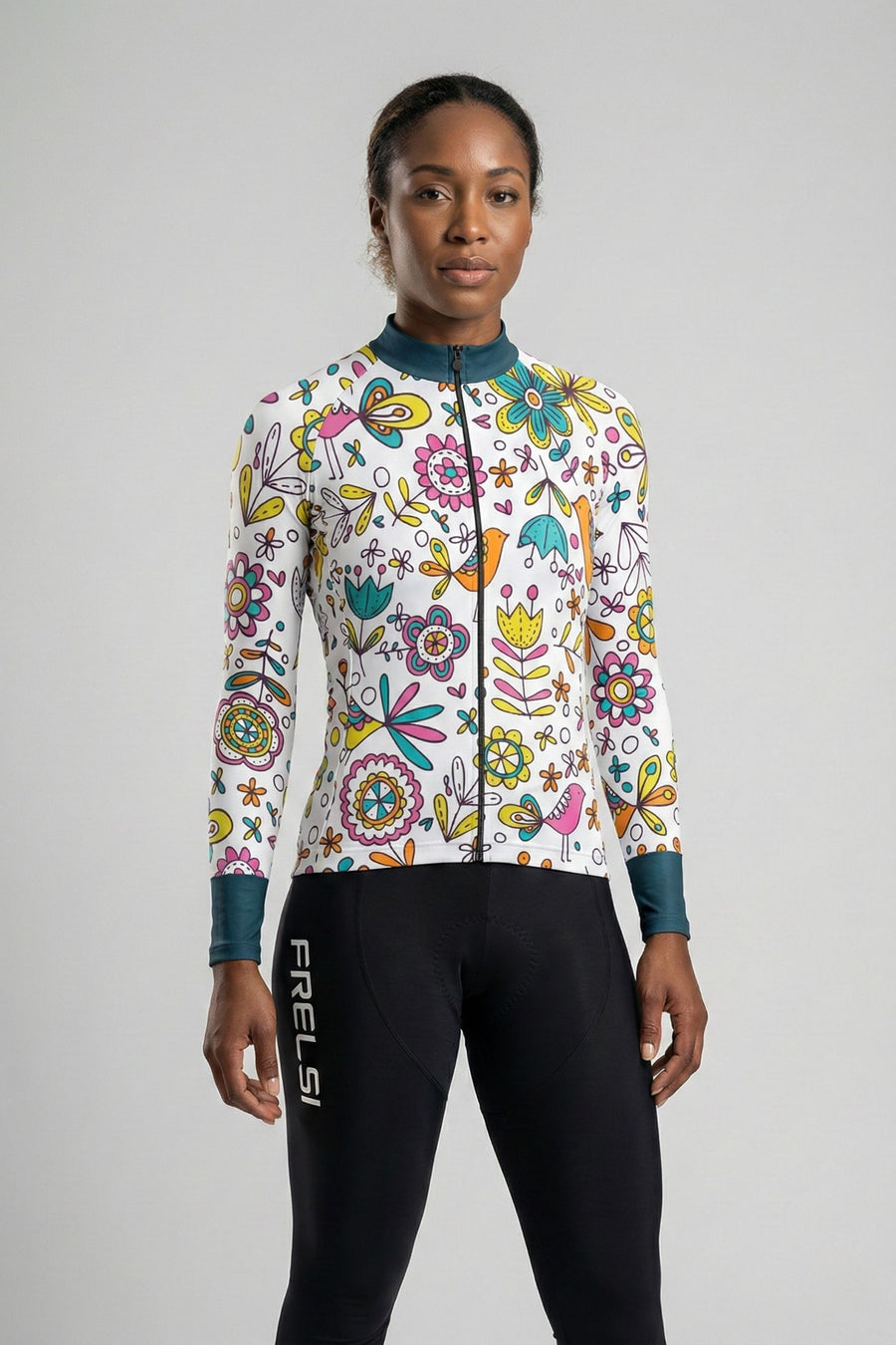¡NOVEDAD! Whimsy Blooms | Maillot de ciclismo de manga larga para mujer