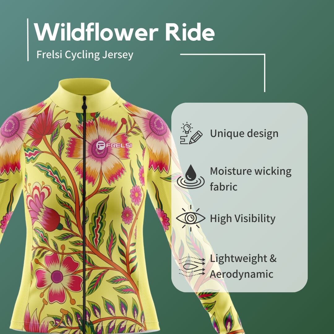 Wildflower Ride | Women's Long Sleeve Cycling Jersey Product Highlights