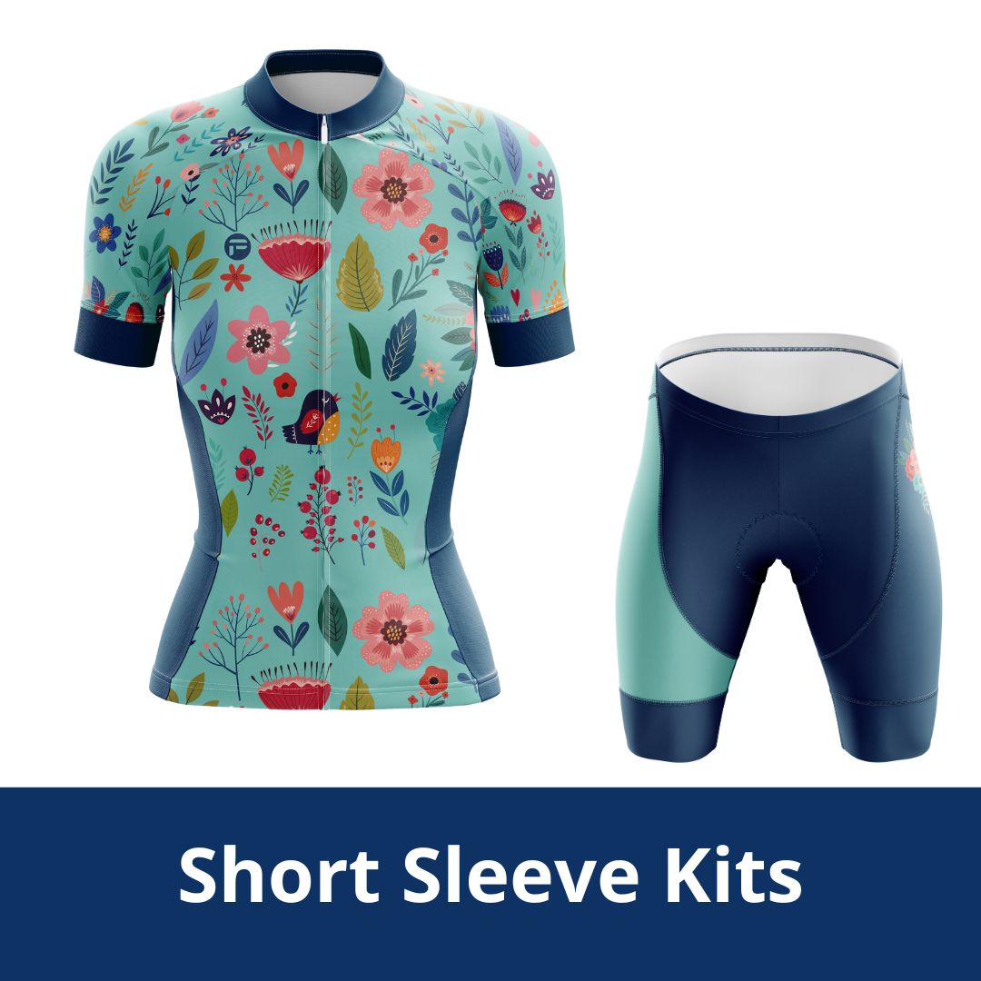 Women's Short Sleeve Cycling Kits Banner Featuring Garden Art Short Sleeve Cycling kit for Women