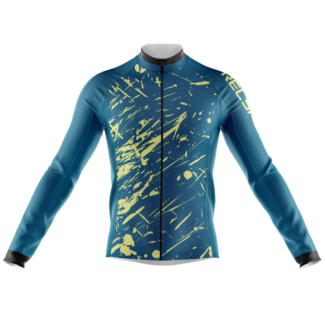Yellow Splatters | Men's Long Sleeve Cycling Jersey