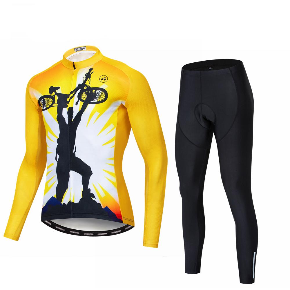 Yellow Rider| Men's Long Sleeve Cycling Set