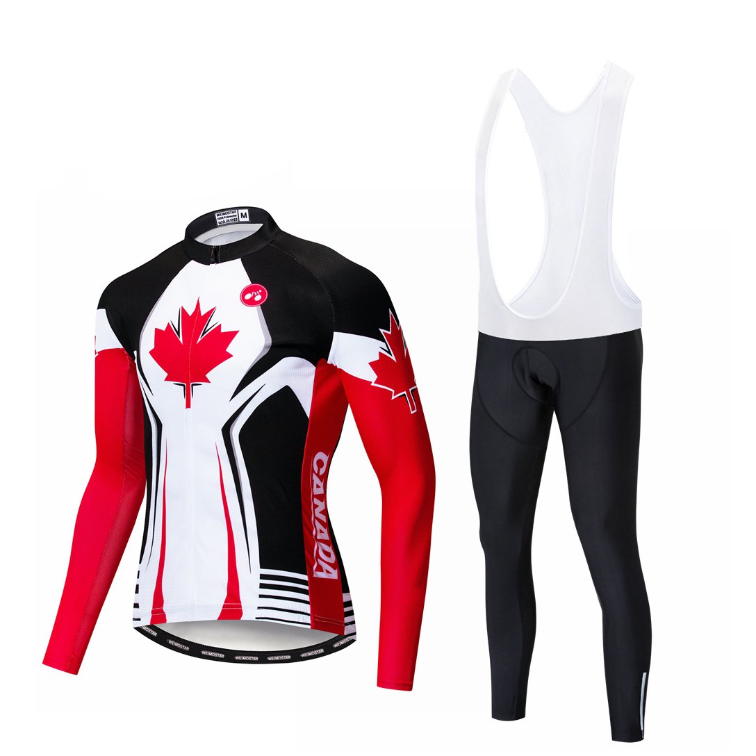 Canada Long Sleeve Cycling Jersey Set