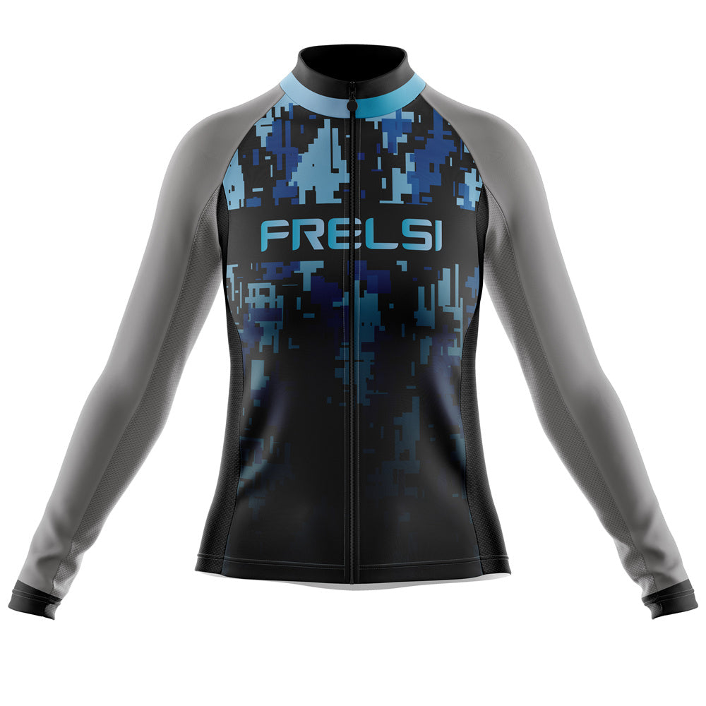 Blue Camouflage | Women's Long Sleeve Cycling Jersey