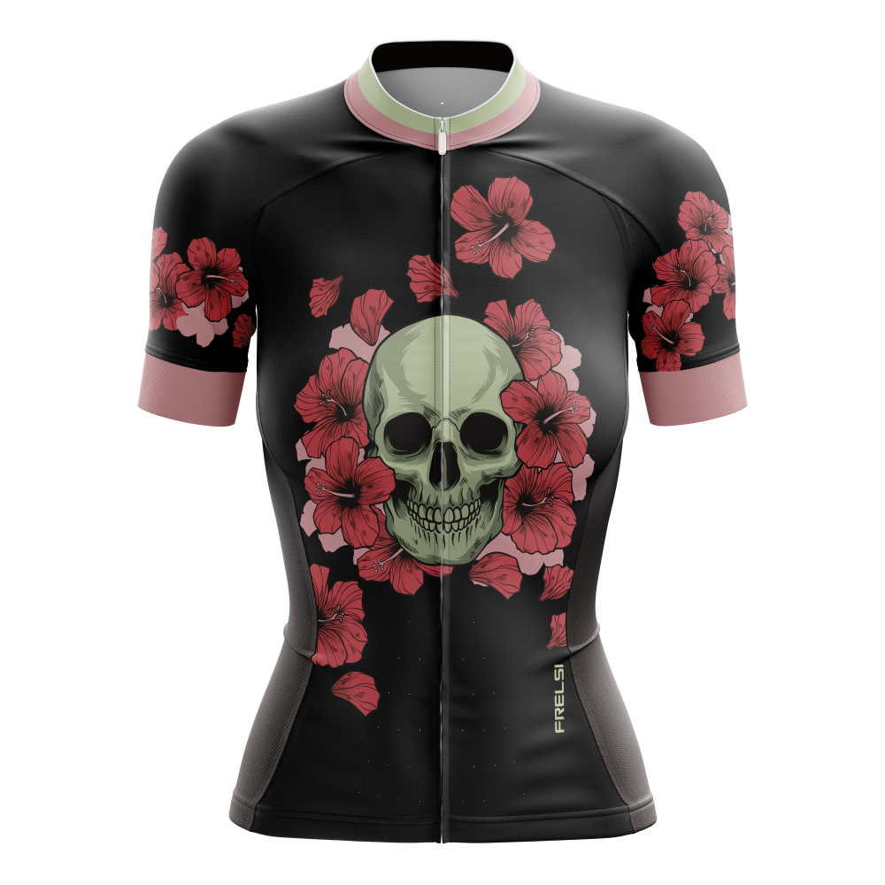 Skull Flowers | Women's Short Sleeve Cycling Jersey