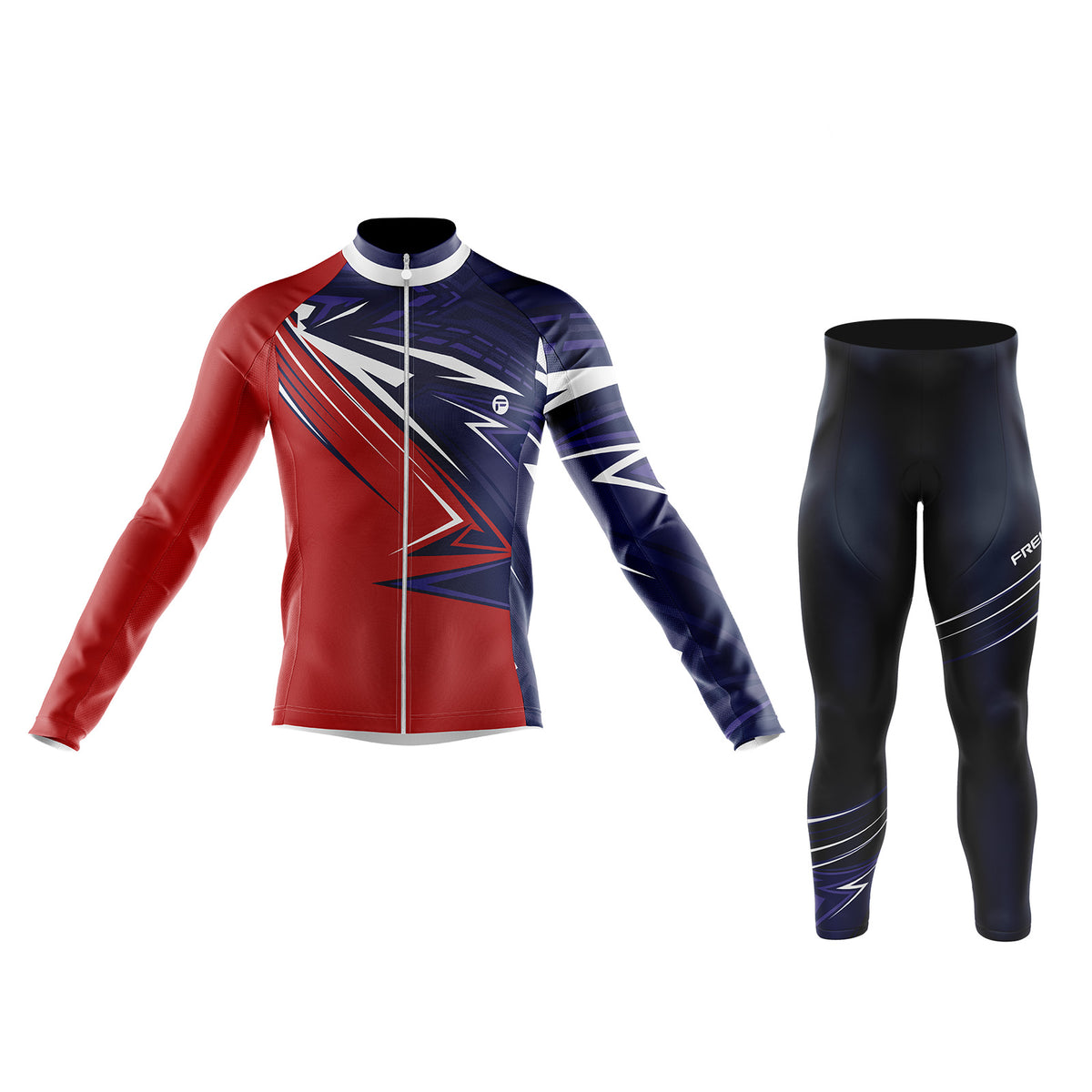 Blue and Red Thunders | Men's Long Sleeve Cycling Set