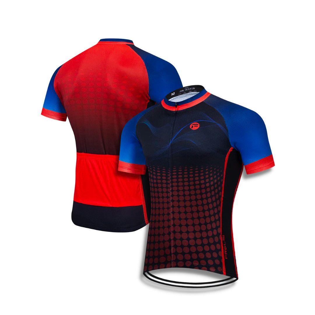 Blue and Orange Waves | Frelsi Cycling Jersey