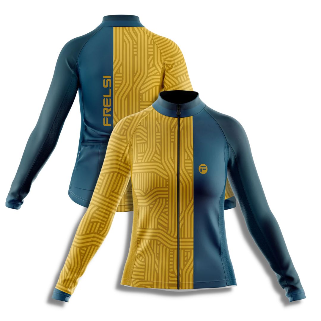 Blue and Yellow Paths | Frelsi Cycling Jersey