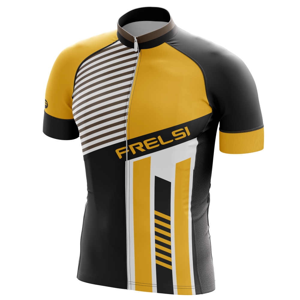 Buy short sleeve cycling jersey black gold