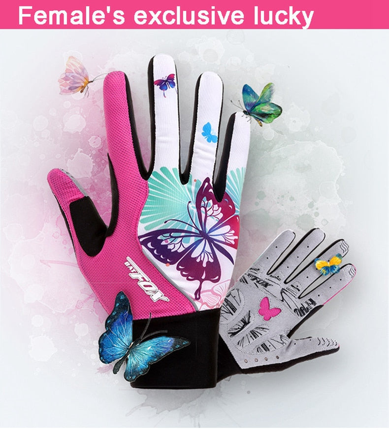 Full Finger Pink Butterfly Gloves