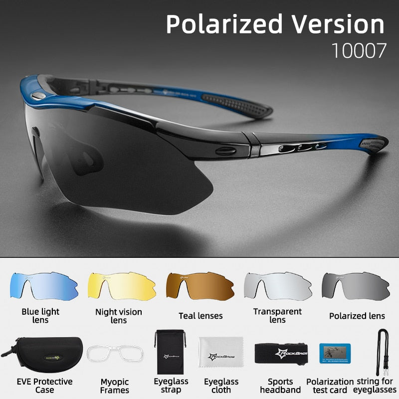 New RockBros Polarized Cycling Glasses Half Frame Sports Sunglasses 4  colors
