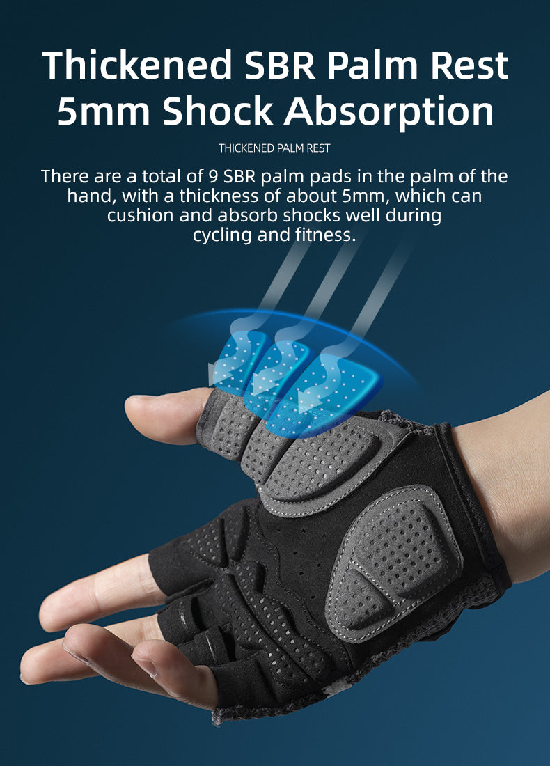 Breatahble SBR Shockproof Fingerless Gloves