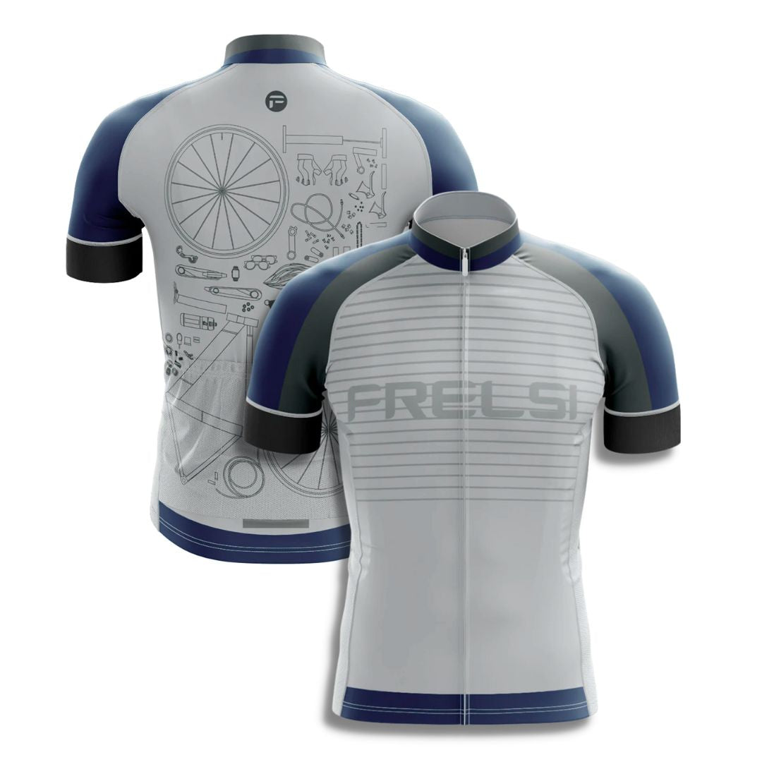 My Bicycles Blue Print | Frelsi Cycling Jersey