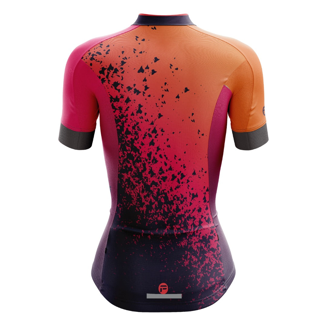 Orange Volcano | Frelsi Short Sleeve Cycling Jersey Back