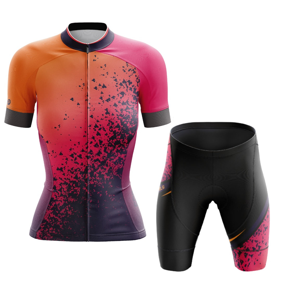Orange Volcano | Frelsi Short Sleeve Cycling Set