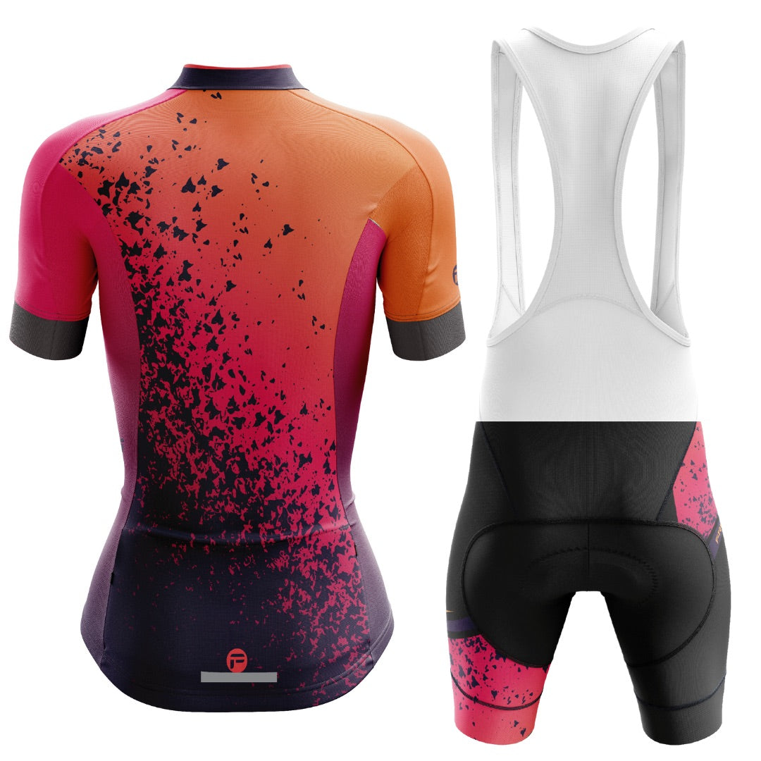 Orange Volcano | Frelsi Short Sleeve Cycling Set and Bibs