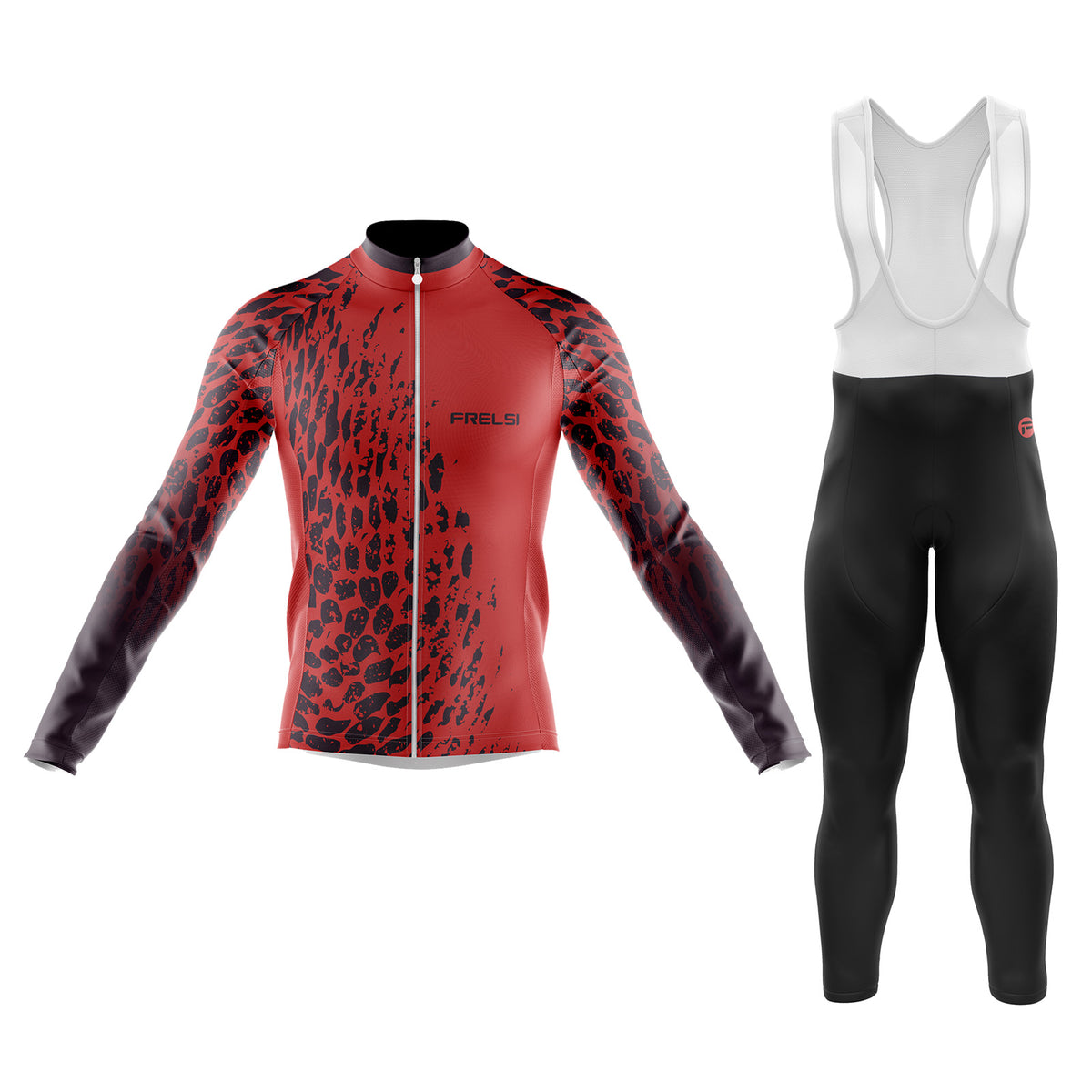 Red Spotted Cycling Kit | Men's Long Sleeve Cycling Set