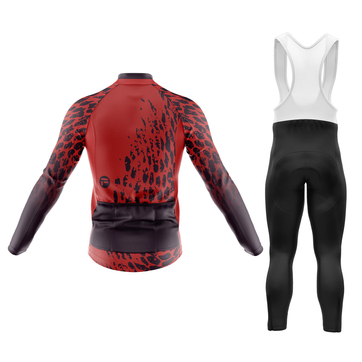 Red Spotted Cycling Kit | Men's Long Sleeve Cycling Set