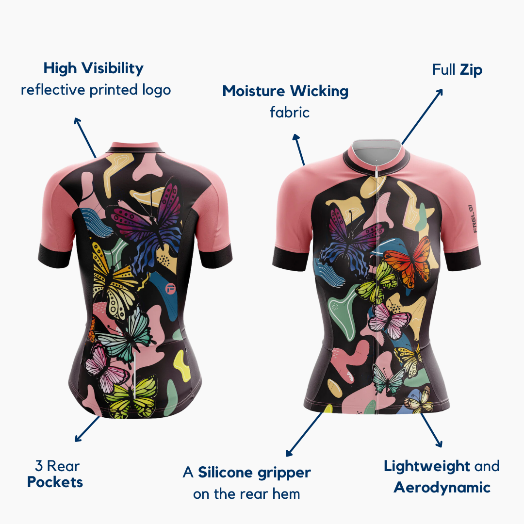 Riding with Butterflies Features | Frelsi Cycling Jersey