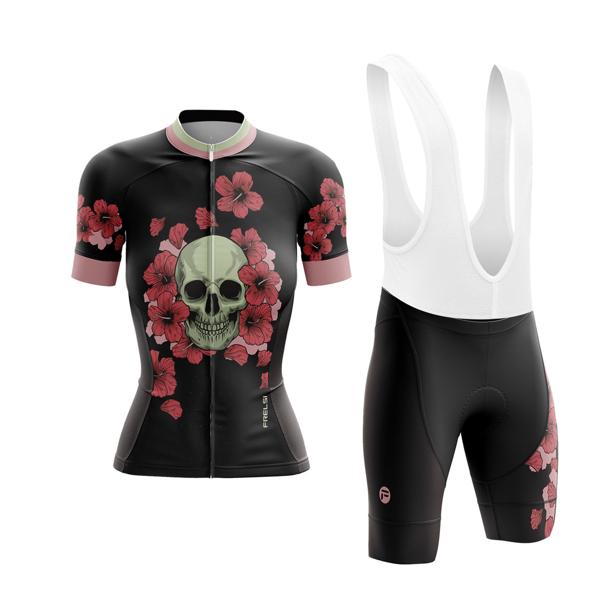 Skull Flowers | Women's Short Sleeve Cycling Set