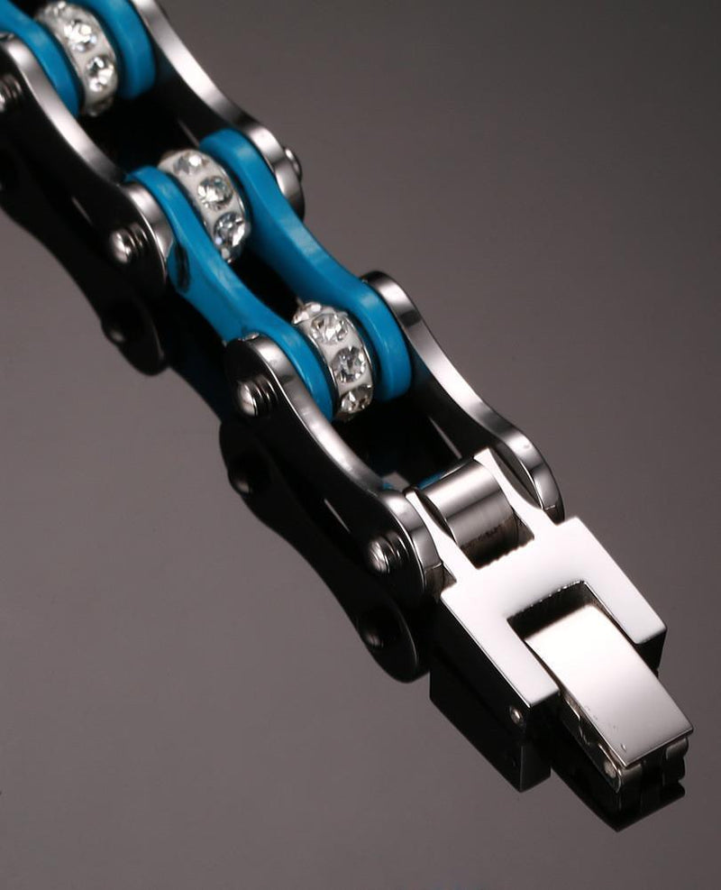 Blue Cycling Bracelet - Blue Chain Bracelet
