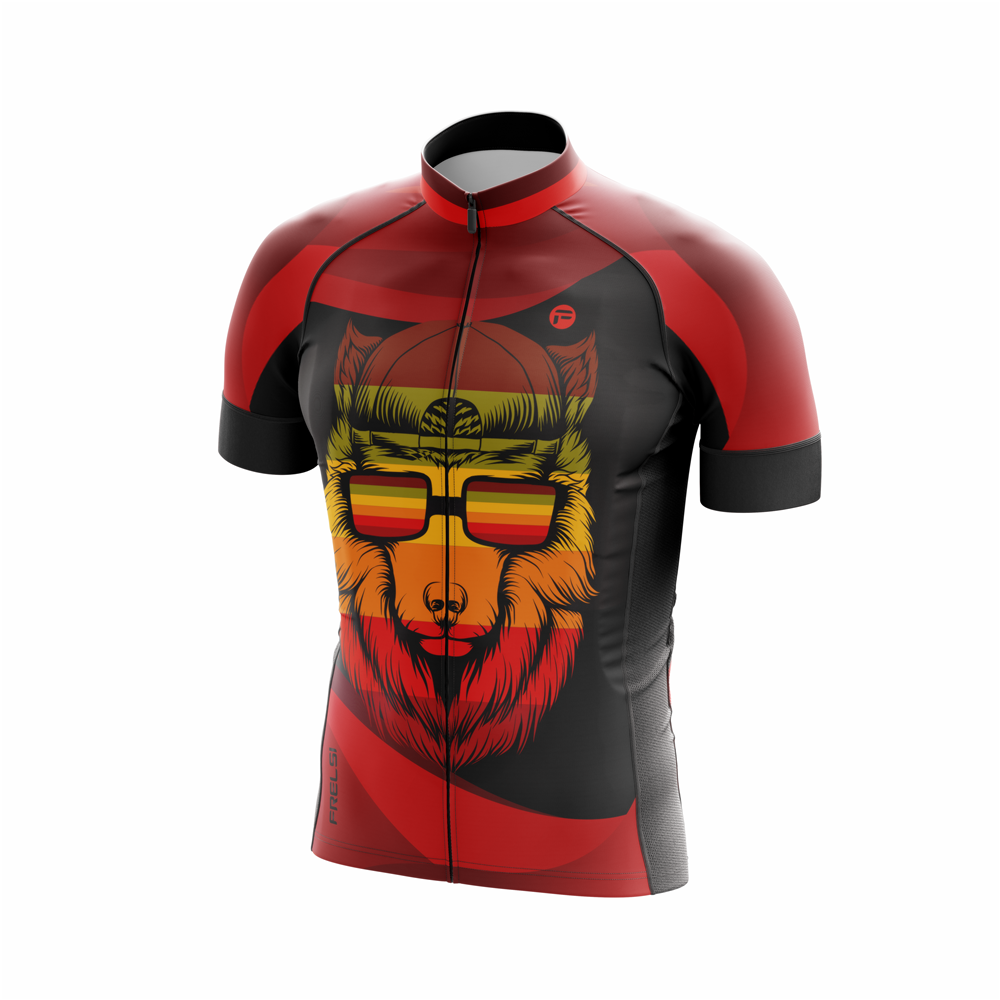 Red Wild Wolf | Men's Short Sleeve Cycling Jersey