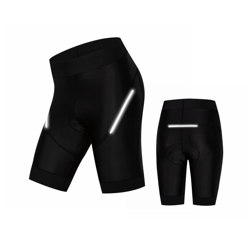 Women's Black Cycling Shorts with Reflective Strips
