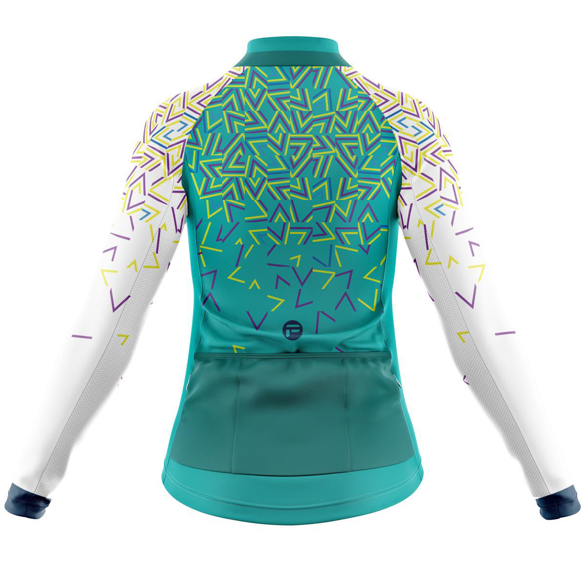 Energetic Blue and White | Women's Long Sleeve Cycling Jersey