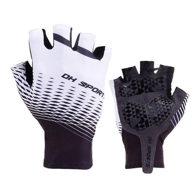 Fishing Gloves Half Finger Anti-slip Breathable High Elastic Men Cycling  Gloves Ice Silk Quick-release Fishing Gloves Accessory Color: White, Size:  L
